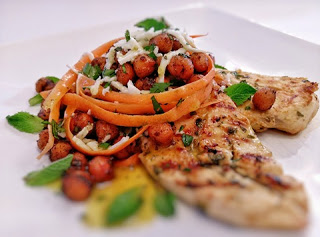 Featured image for Lime, chilli & coriander chicken with spiced chickpea salad
